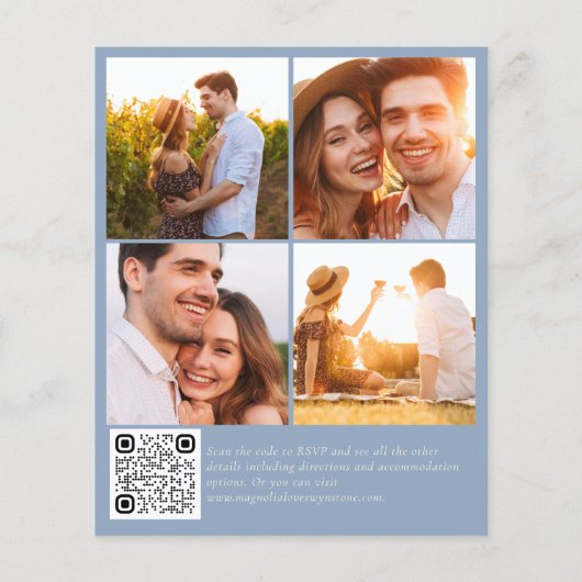 予算結婚式招待状 |ユーカリQRコード (裏面)