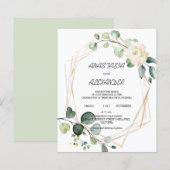 予算結婚式招待状。招待状 (正面/裏面)