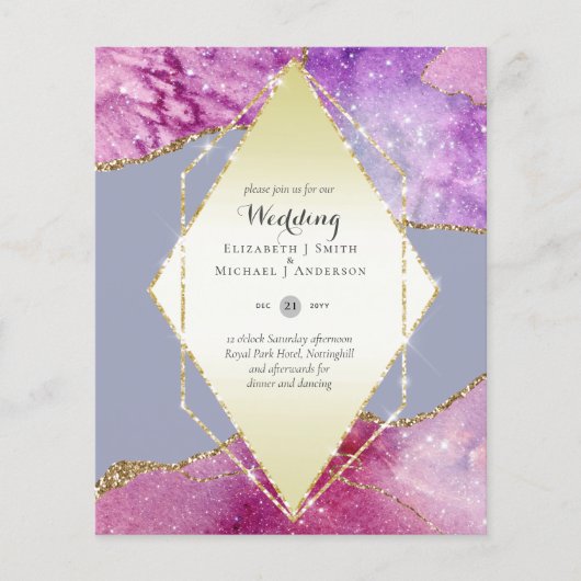 予算結婚式招待状- AGATE SPARKLES (正面)