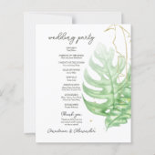 予算結婚式 プログラムカード。 (裏面)