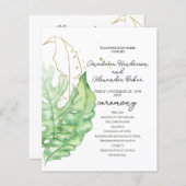 予算結婚式 プログラムカード。 (正面/裏面)