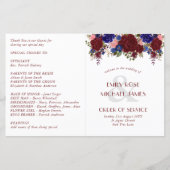 予算結婚式 プログラムブルガンディーブルーバラ花 (正面)