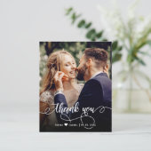 予算結婚書道の写真サンキューカード (スタンド正面)