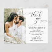 予算結婚書道Thank You 2フォトカード (正面)