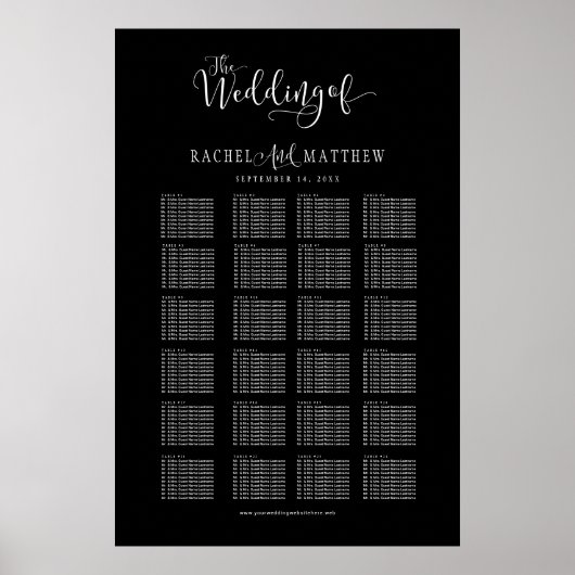 予算結婚表。色カスタマイズ付け ポスター (正面)