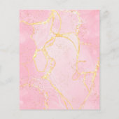 予算署名スクリプトピンク大理石の結婚式の招待 (裏面)