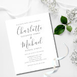 予算署名スクリプト結婚式招待状<br><div class="desc">シグネチャースタイル名エレガントを搭載し、この予算のグレーと白の結婚式招待状はシックなグレーのレタリングでパーソナライズされたあなたの情報と一緒に行うことができる。Thisisnomeによる設計©</div>