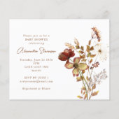 予算自然フラワーベビーシャワー招待状 (正面)