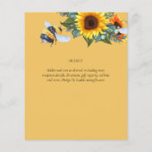 予算自然ボホビーズヒマワリ花結婚式INVITE (裏面)