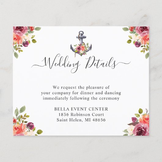 予算航海のいかりフローラ結婚の詳細カード (正面)