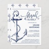 予算航海のいかりブライダルシャワー招待 (正面/裏面)