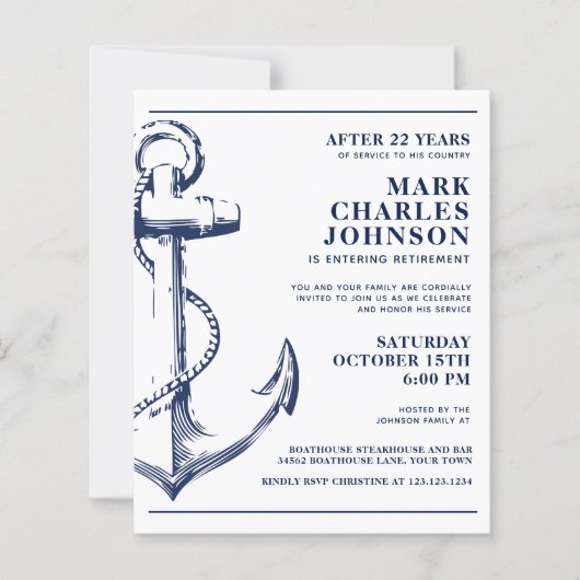 予算航海のいかり海軍の退職 (正面)