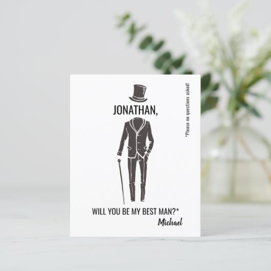 予算花婿介添人グロムスマンおもしろい提案書カード (スタンド正面)