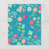 予算花模様の明るい青(任意の年齢)招待状 チラシ (裏面)