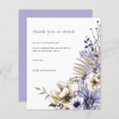 予算花模様の葉の薄紫結婚の感謝 (正面/裏面)