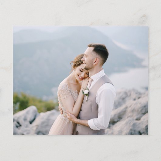 予算花模様感謝していラヴフォト結婚の感謝 (裏面)