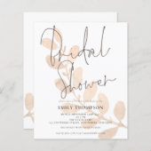 予算葉のScript Bridal Shower Invitation (正面/裏面)