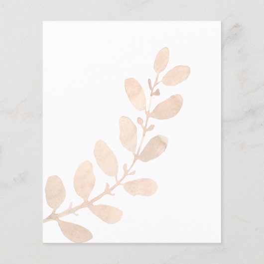 予算葉のScript Bridal Shower Invitation (裏面)