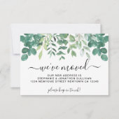 予算葉引っ越しました発表カード ノートカード (正面)