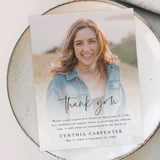 予算葬儀記念写真サンキューカード