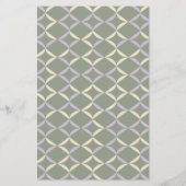 予算薄紫セージエレガント幾何学的ウェディング招待 (裏面)