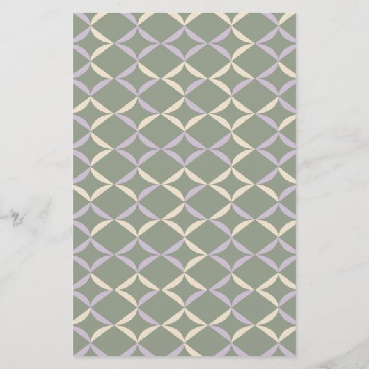予算薄紫セージエレガント幾何学的ウェディング招待 (裏面)
