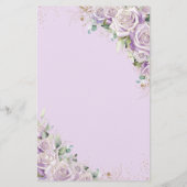 予算薄紫紫バラフローラ花メニューシート チラシ (裏面)