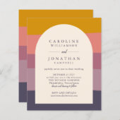 予算薄紫色ブロックスタイリッシュ結婚式の招待 (正面/裏面)