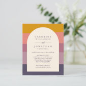 予算薄紫色ブロックスタイリッシュ結婚式の招待 (スタンド正面)