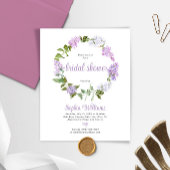 予算薄紫花ブライダルシャワー招待