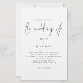 予算規模の大きい白黒結婚式招待状 (正面)