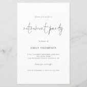 予算計画シンプルスクリプト除・売却パーティー招待状 (正面)