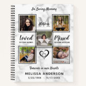 予算記念写真コラージュ悔やみや弔慰葬儀 ノートブック (正面)