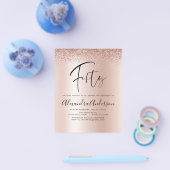 予算誕生日グリッターバラ金ゴールドフライヤー チラシ (シングル)