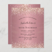 予算誕生日グリッターバラ金ゴールド金属 (正面/裏面)