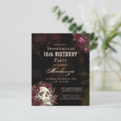 予算誕生日スカルとバラパーティの招待状 (スタンド正面)