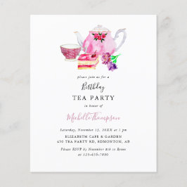 予算誕生日ティーパーティーピンクティーポットのスクリプト