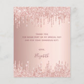 予算誕生日バラ金ゴールドグリッターサンキューカード (裏面)