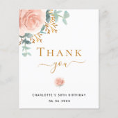 予算誕生日フローラユーカリサンキューカード (正面)