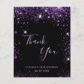 予算誕生日ブラックパープルグリッター感謝していyou (正面)