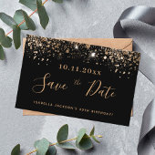 予算誕生日ブラック金ゴールドグリッター保存日