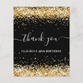 予算誕生日ブラック金ゴールド感謝していグリッターyou (正面)