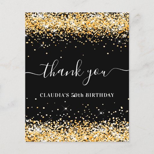 予算誕生日ブラック金ゴールド感謝していグリッターyou (正面)