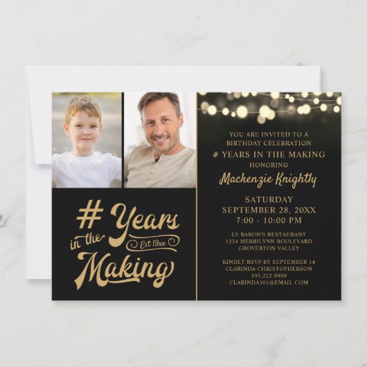 予算誕生日年の作成写真2 招待状 (正面)