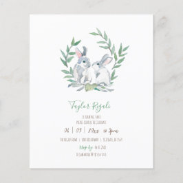 予算誕生日招待状ウッドランドバニー チラシ