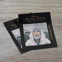 予算誕生日招待状ブラックアンド金ゴールド