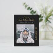 予算誕生日招待状ブラックアンド金ゴールド (スタンド正面)