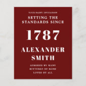 予算誕生日招待状レッドホワイト チラシ (正面)