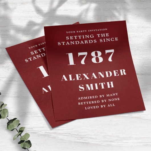 予算誕生日招待状レッドホワイト チラシ