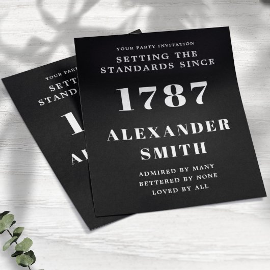 予算誕生日招待状白黒 チラシ